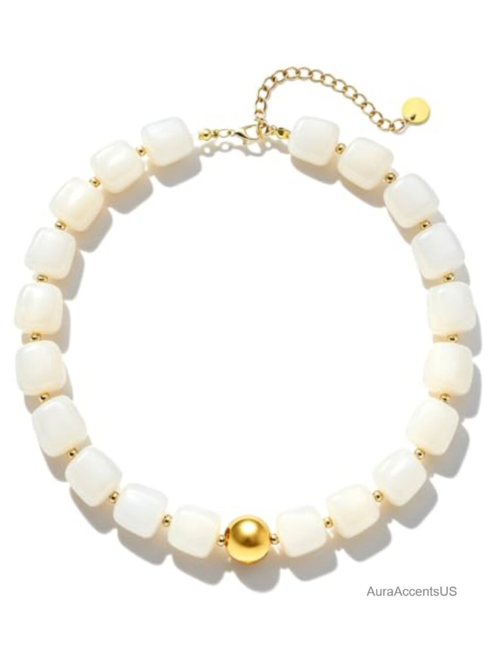 Chunky Beaded Statement Necklace Handmade Modern Jewelry